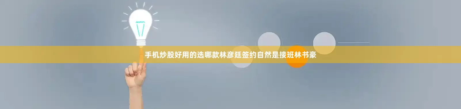 手机炒股好用的选哪款林彦廷签约自然是接班林书豪
